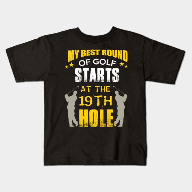 Golf Player Kids T-Shirt by Dojaja